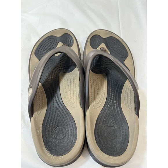 CROCS BROWN FLIP FLOP THONG SANDALS MENS 7 / WOMENS 9 - Picture 13 of 14